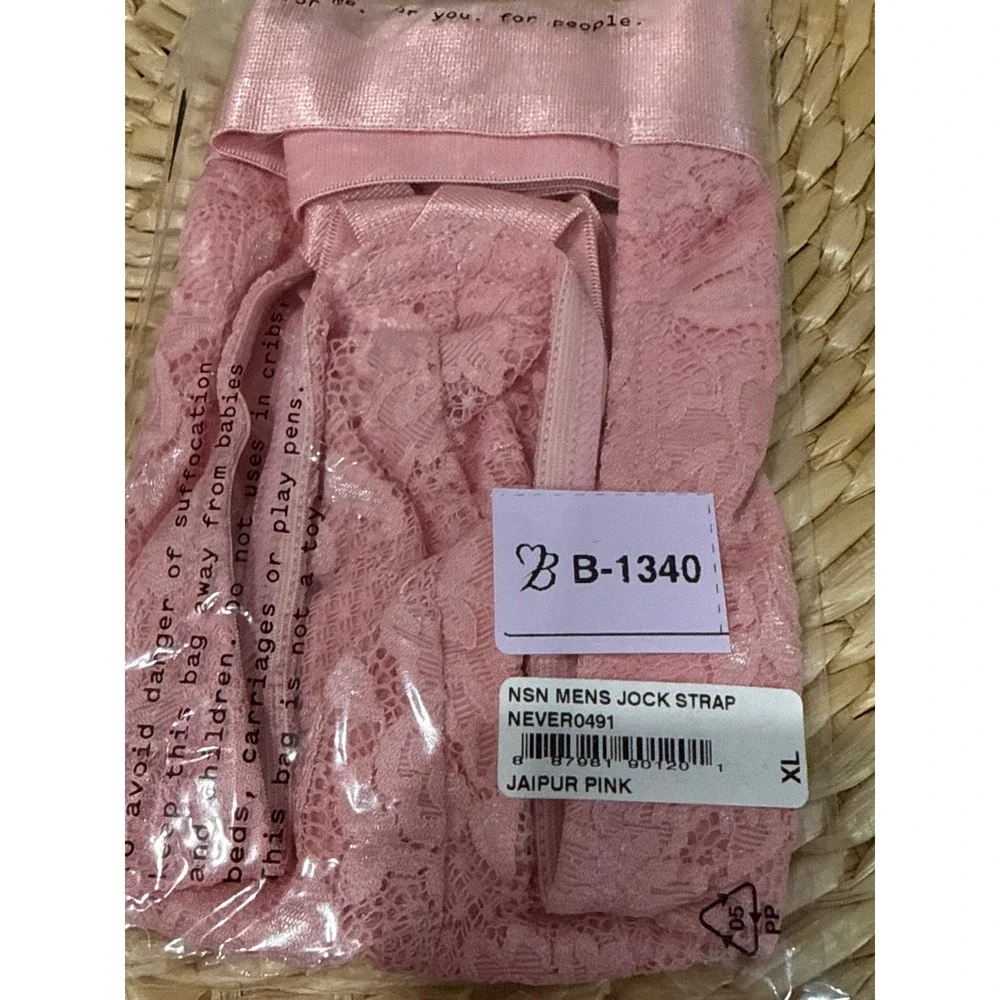 Cosabella Never Say Never Men's Lace Jock Strap Jaipur Pink Size XL NWT